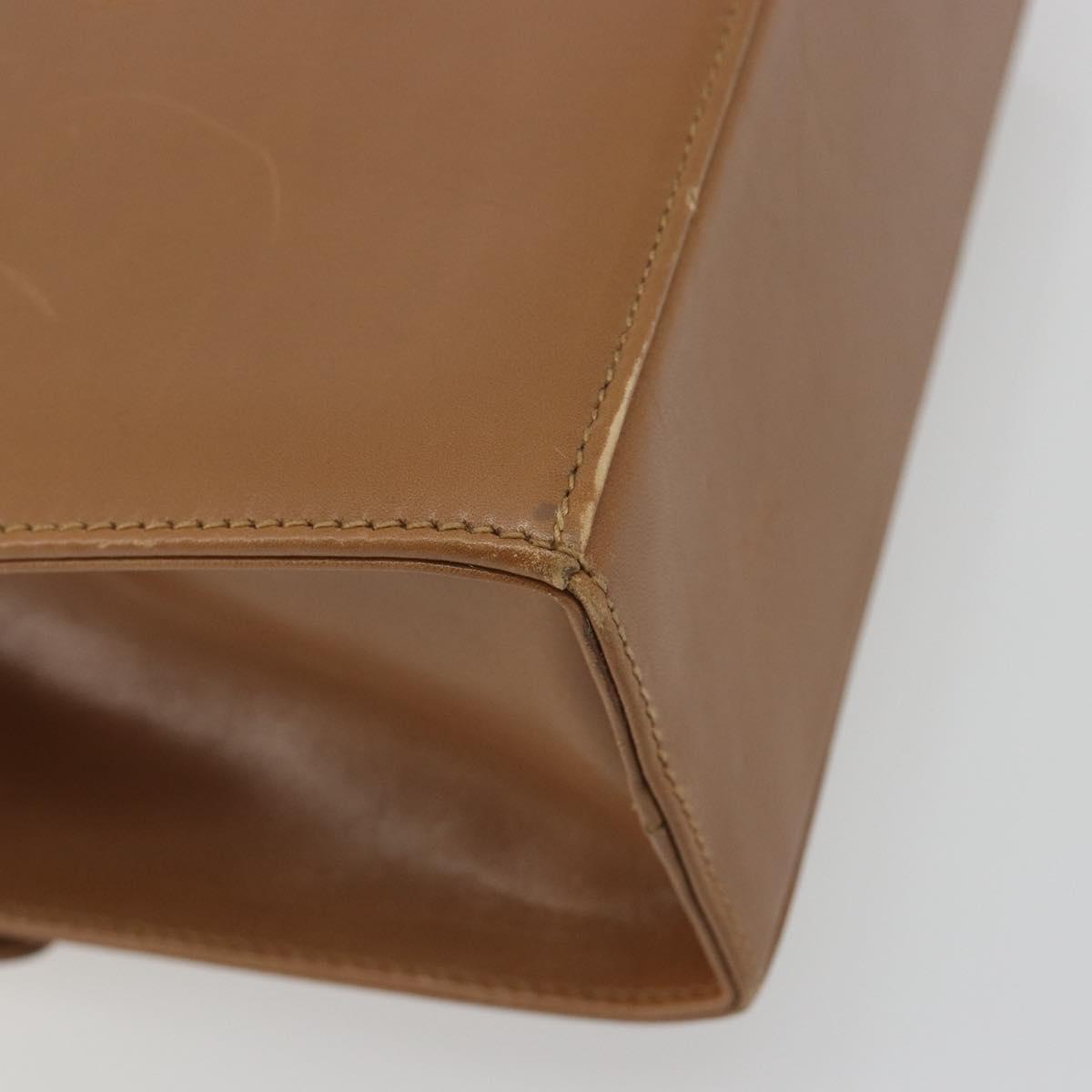 Salvatore Ferragamo Gancini Shoulder Bag Leather Brown Gold Auth 193110