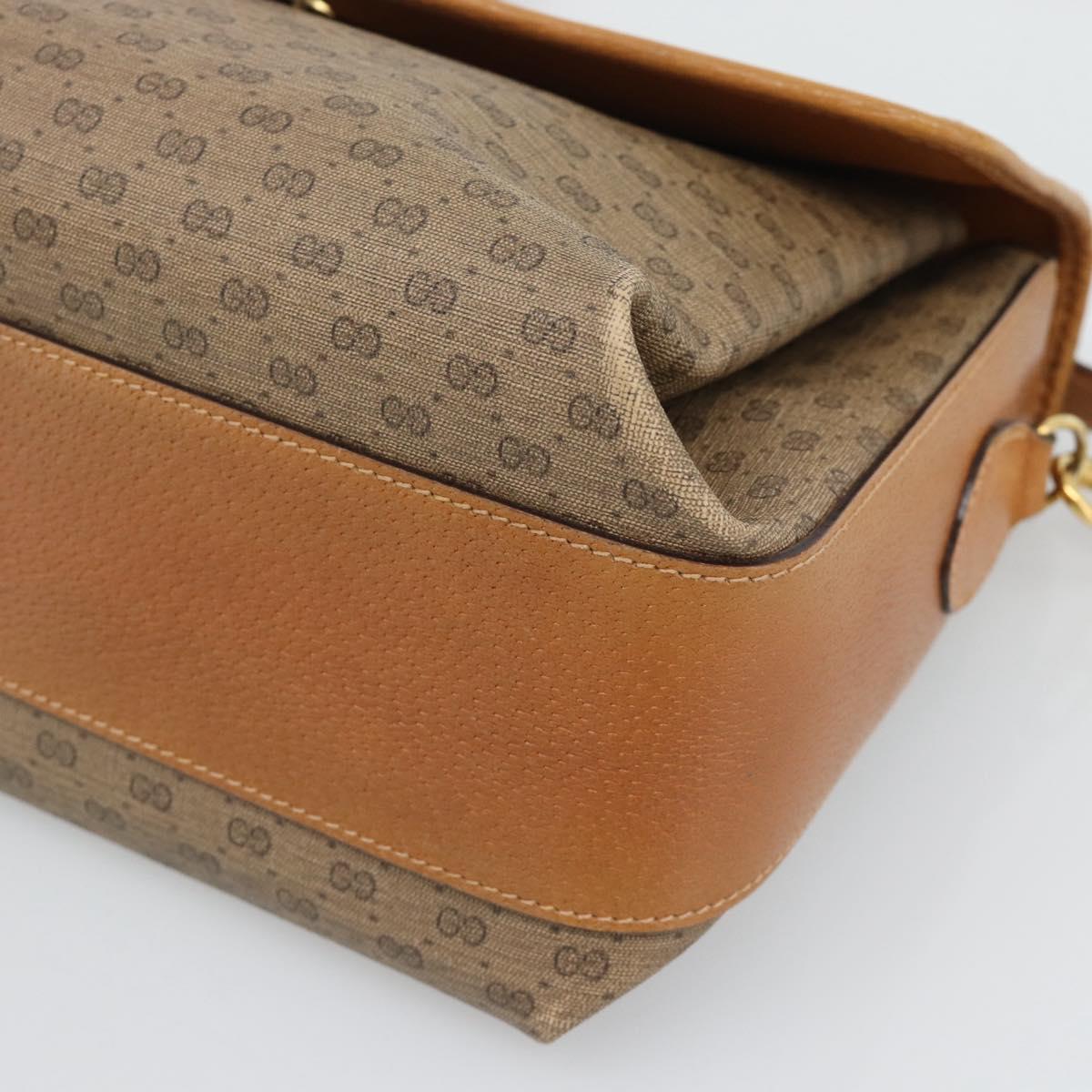 GUCCI Micro GG Supreme Shoulder Bag PVC Beige Gold 001 115 6165 8031 Auth 193113