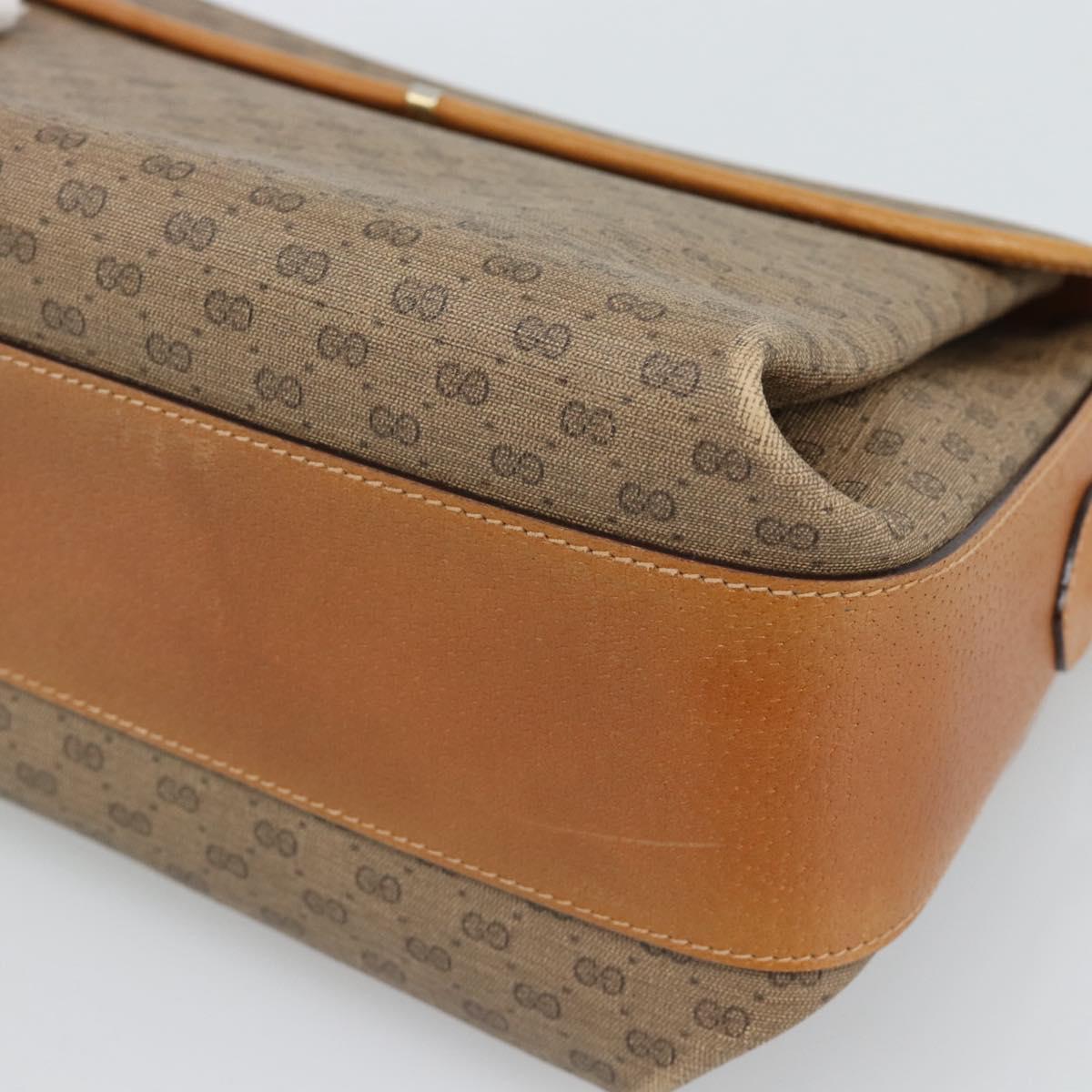 GUCCI Micro GG Supreme Shoulder Bag PVC Beige Gold 001 115 6165 8031 Auth 193113