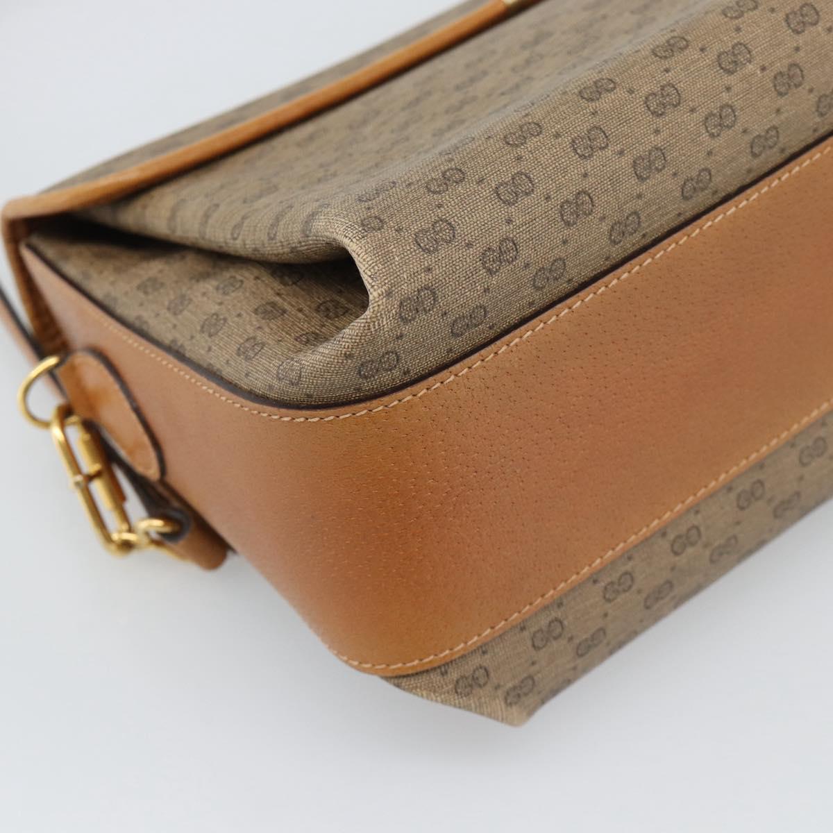GUCCI Micro GG Supreme Shoulder Bag PVC Beige Gold 001 115 6165 8031 Auth 193113