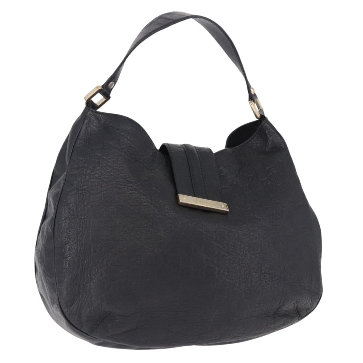GUCCI GG Canvas Guccissima Shoulder Bag Leather Black Gold 233604 Auth 193115V