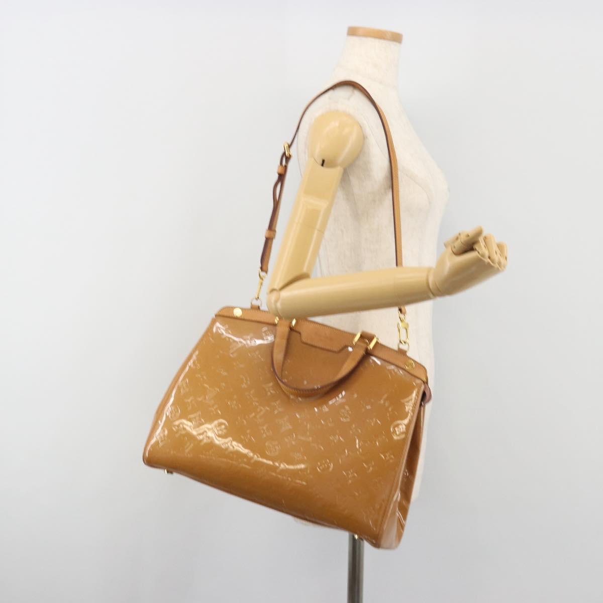 LOUIS VUITTON Monogram Vernis Blair MM Bag 2way Rose Velours M91588 Auth 193122