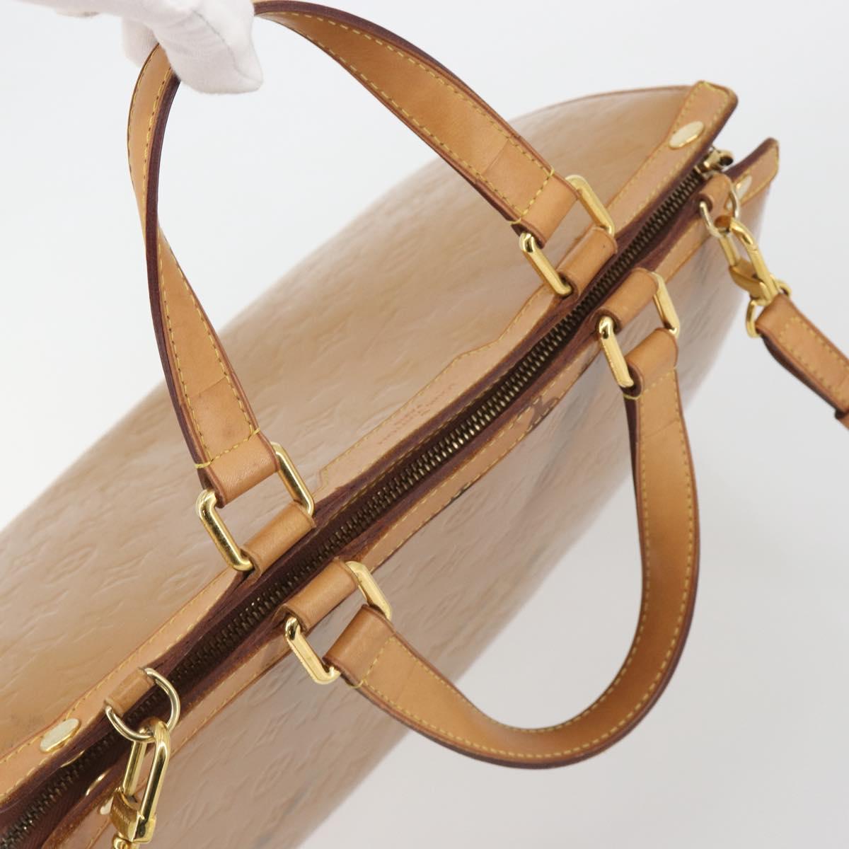 LOUIS VUITTON Monogram Vernis Blair MM Bag 2way Rose Velours M91588 Auth 193122
