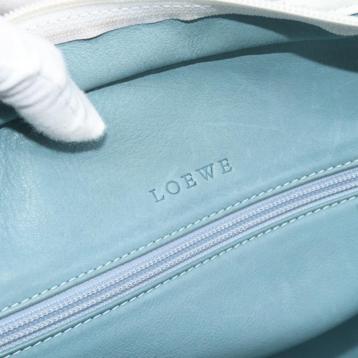 LOEWE Amazona 30 Hand Bag Suede Light Blue Silver Auth 193126V