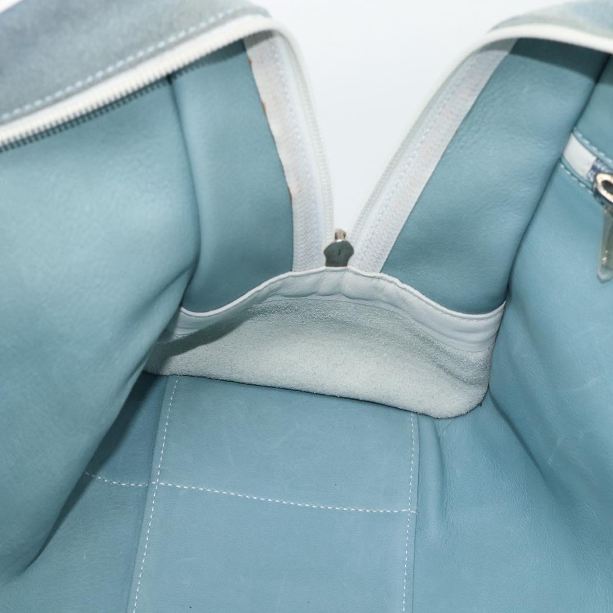 LOEWE Amazona 30 Hand Bag Suede Light Blue Silver Auth 193126V