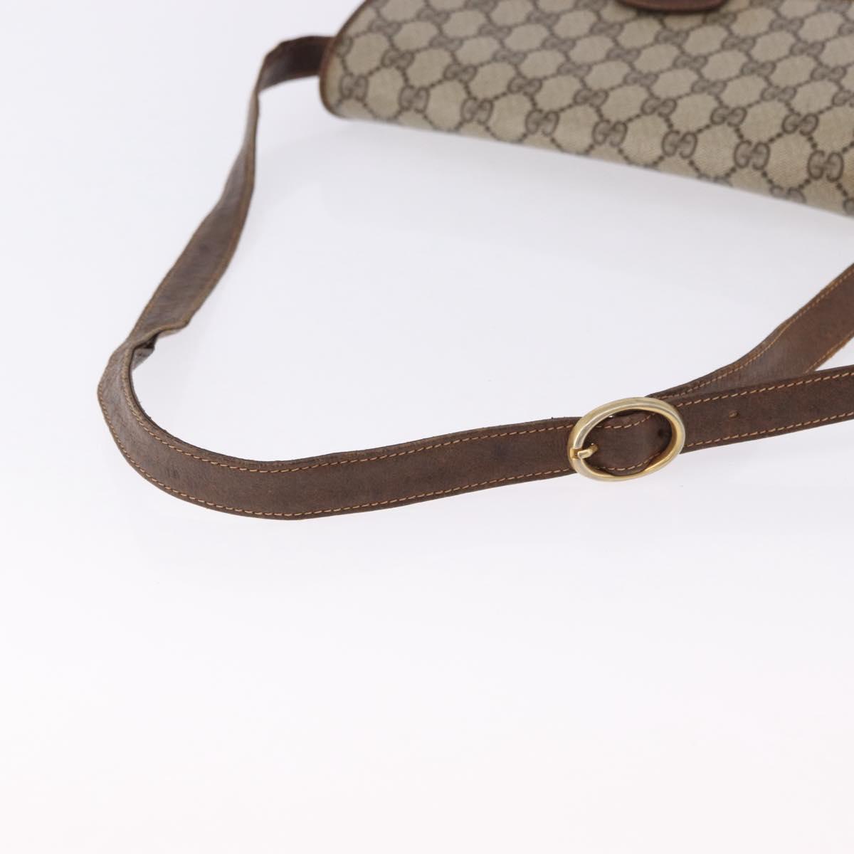 GUCCI GG Supreme Shoulder Bag PVC Beige Gold Auth 193131