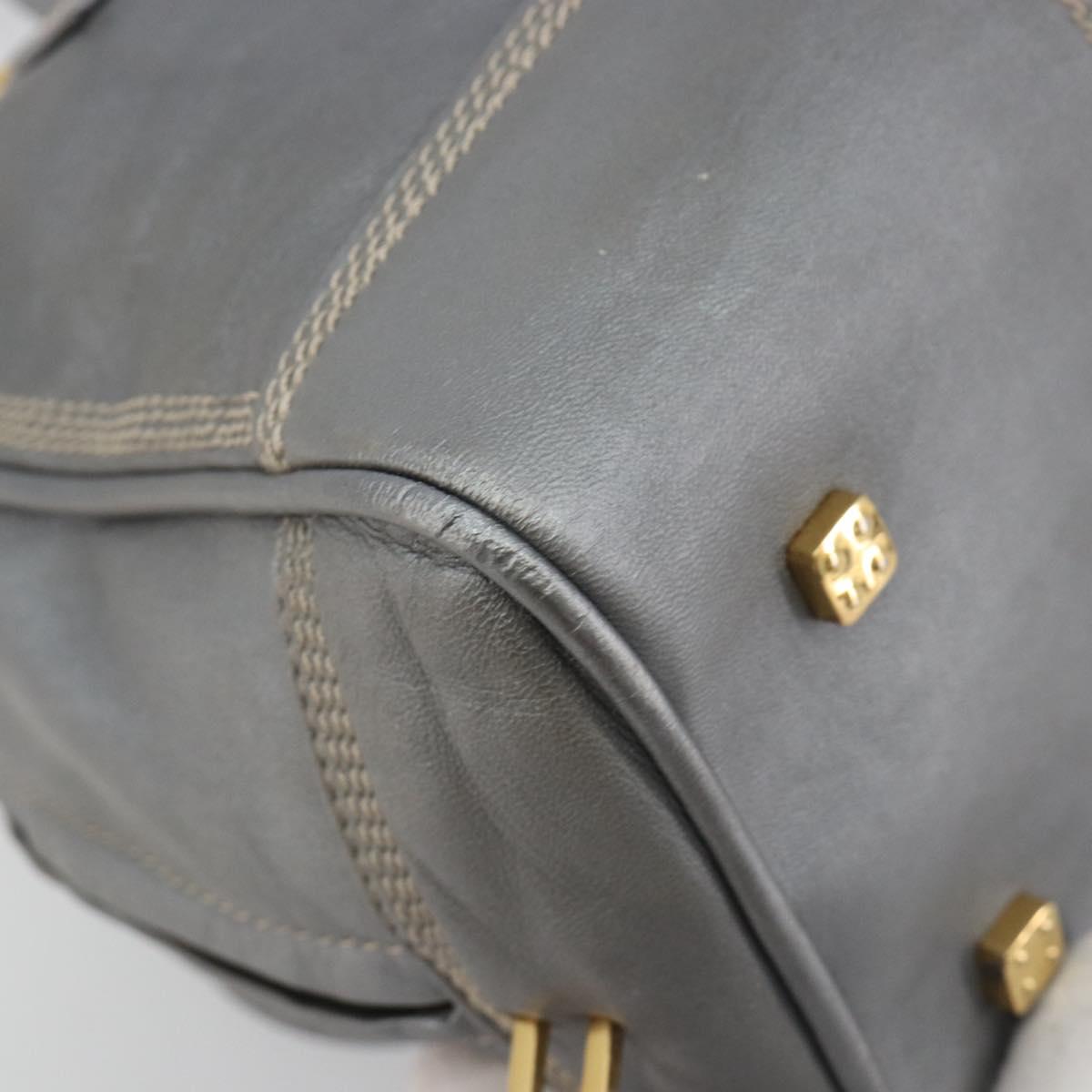 LOEWE Amazona 28 Hand Bag Leather Silver Gold Auth 193132V