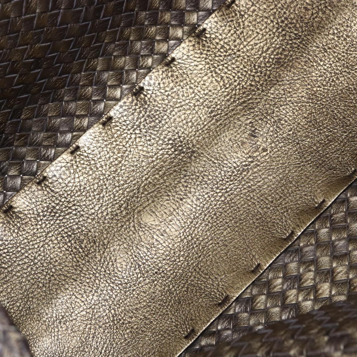 BOTTEGA VENETA INTRECCIATO Cabas MM Tote Bag Leather Gold 115664 Auth 193133SAM