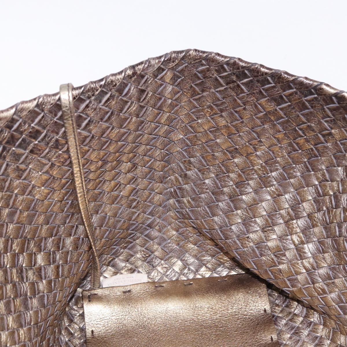 BOTTEGA VENETA INTRECCIATO Cabas MM Tote Bag Leather Gold 115664 Auth 193133SAM
