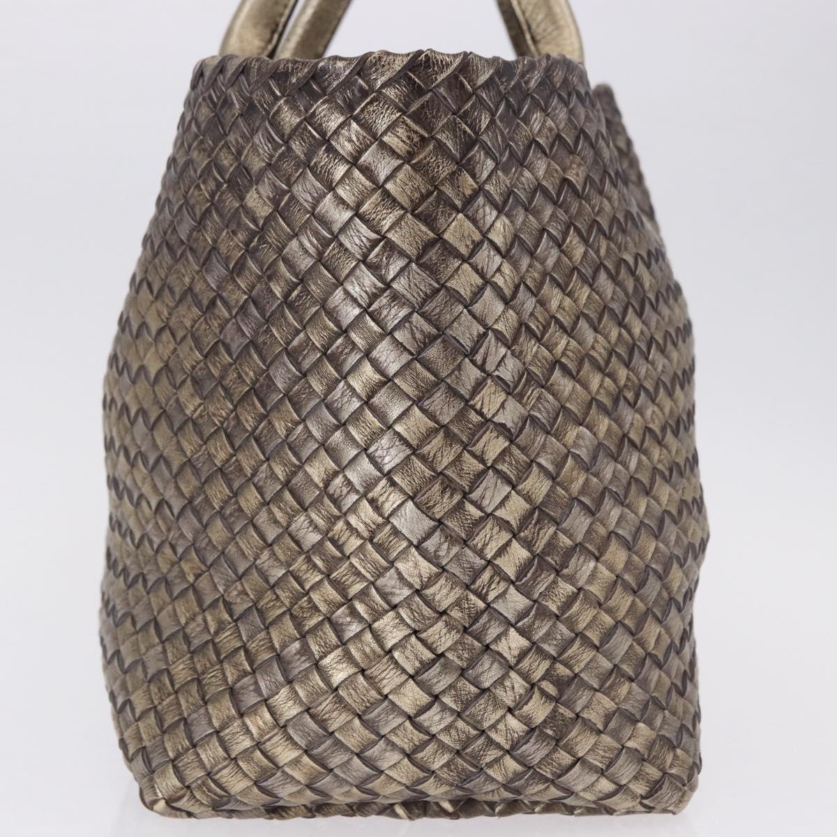 BOTTEGA VENETA INTRECCIATO Cabas MM Tote Bag Leather Gold 115664 Auth 193133SAM