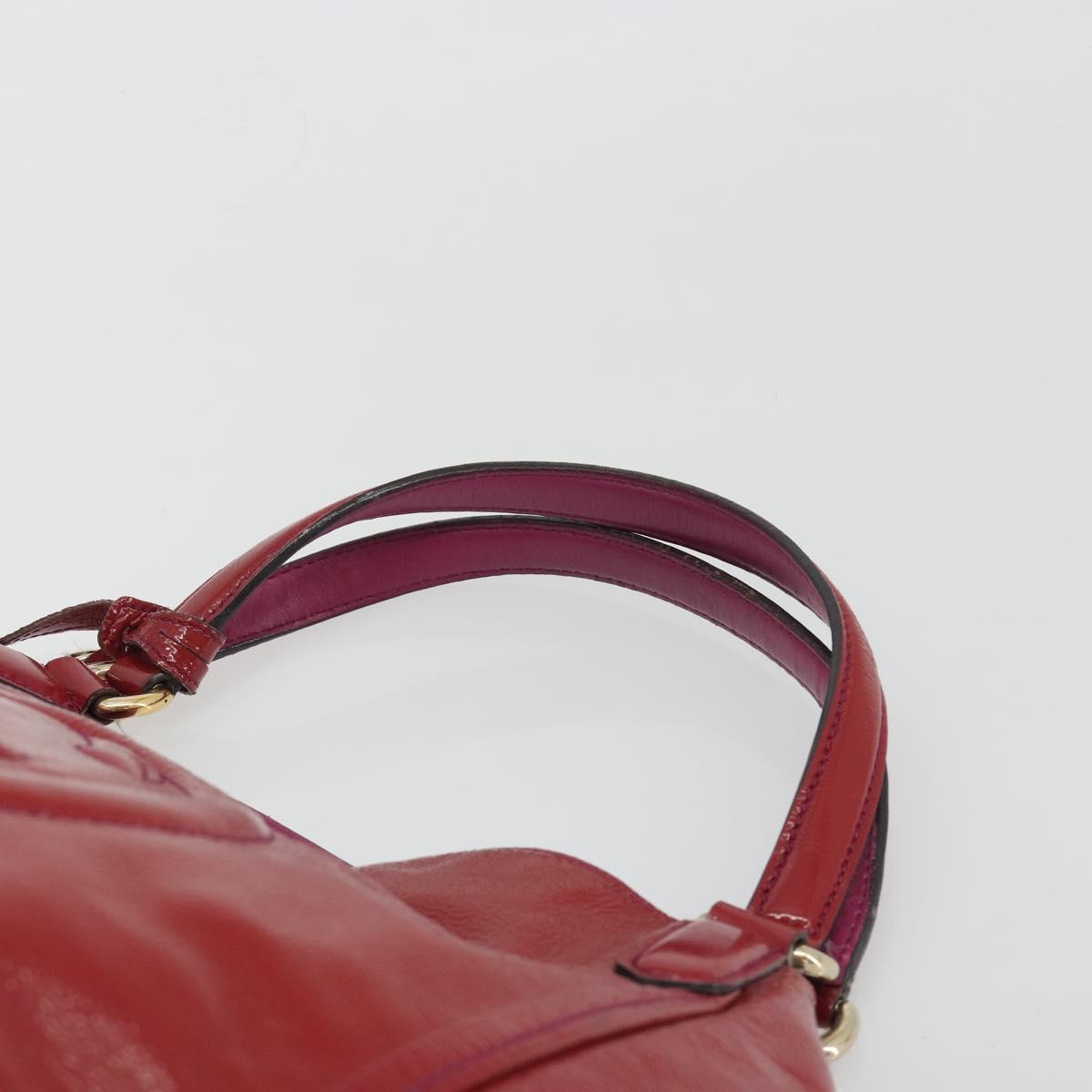 GUCCI Soho Hand Bag Patent leather Red Gold 282309 Auth 193134