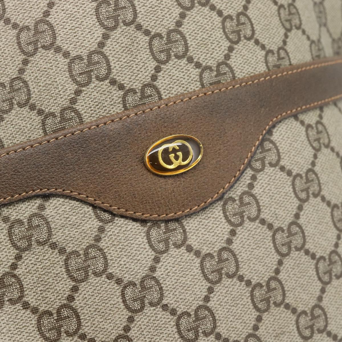 GUCCI GG Supreme Web Sherry Line Tote Bag PVC Beige 39 02 003 Auth 193140