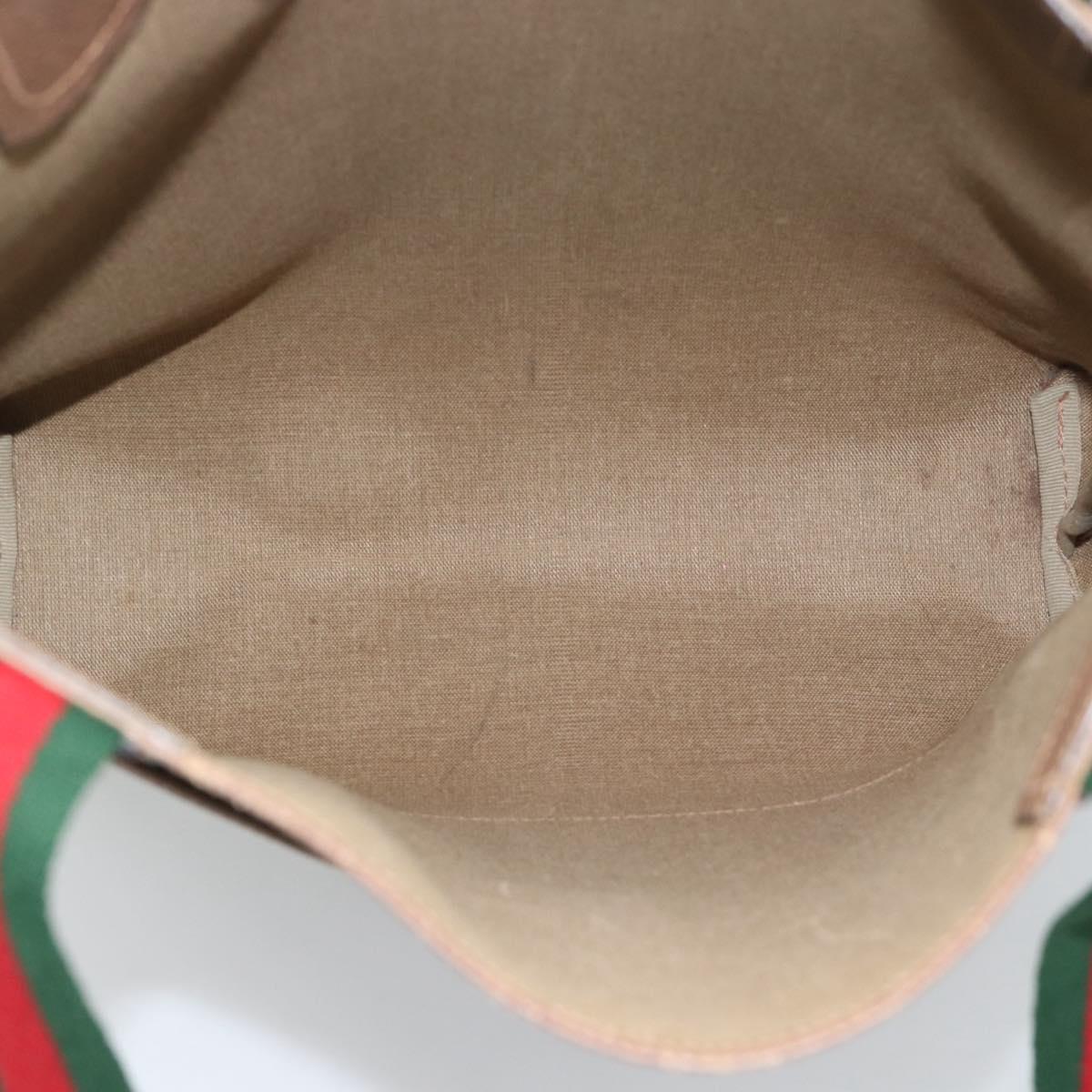 GUCCI GG Supreme Web Sherry Line Tote Bag PVC Beige 39 02 003 Auth 193140