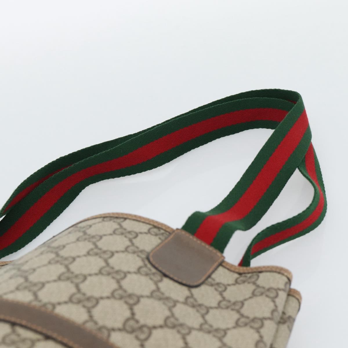 GUCCI GG Supreme Web Sherry Line Tote Bag PVC Beige 39 02 003 Auth 193140