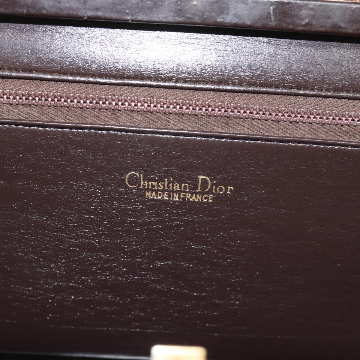Christian Dior Trotter Canvas Shoulder Bag Beige Gold Auth 193146