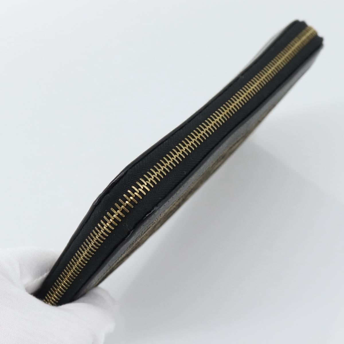 FENDI Zucca Canvas Long Wallet Black Brown Auth 193160V