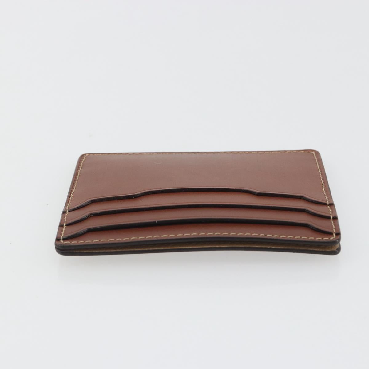 LOEWE Card Case Leather Brown Auth 193161V