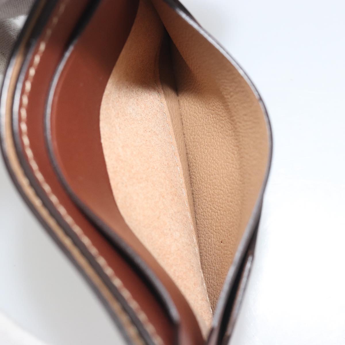 LOEWE Card Case Leather Brown Auth 193161V