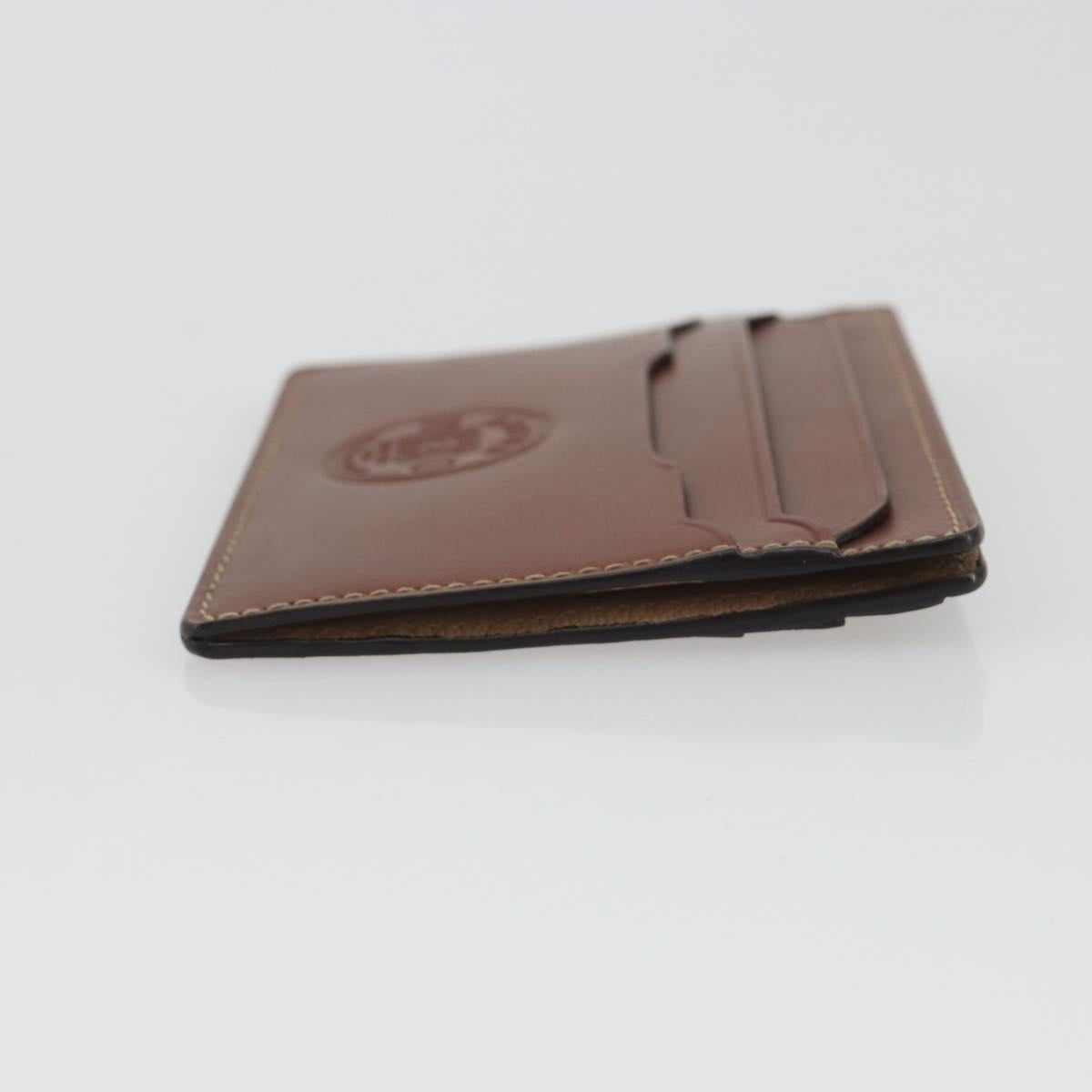 LOEWE Card Case Leather Brown Auth 193161V