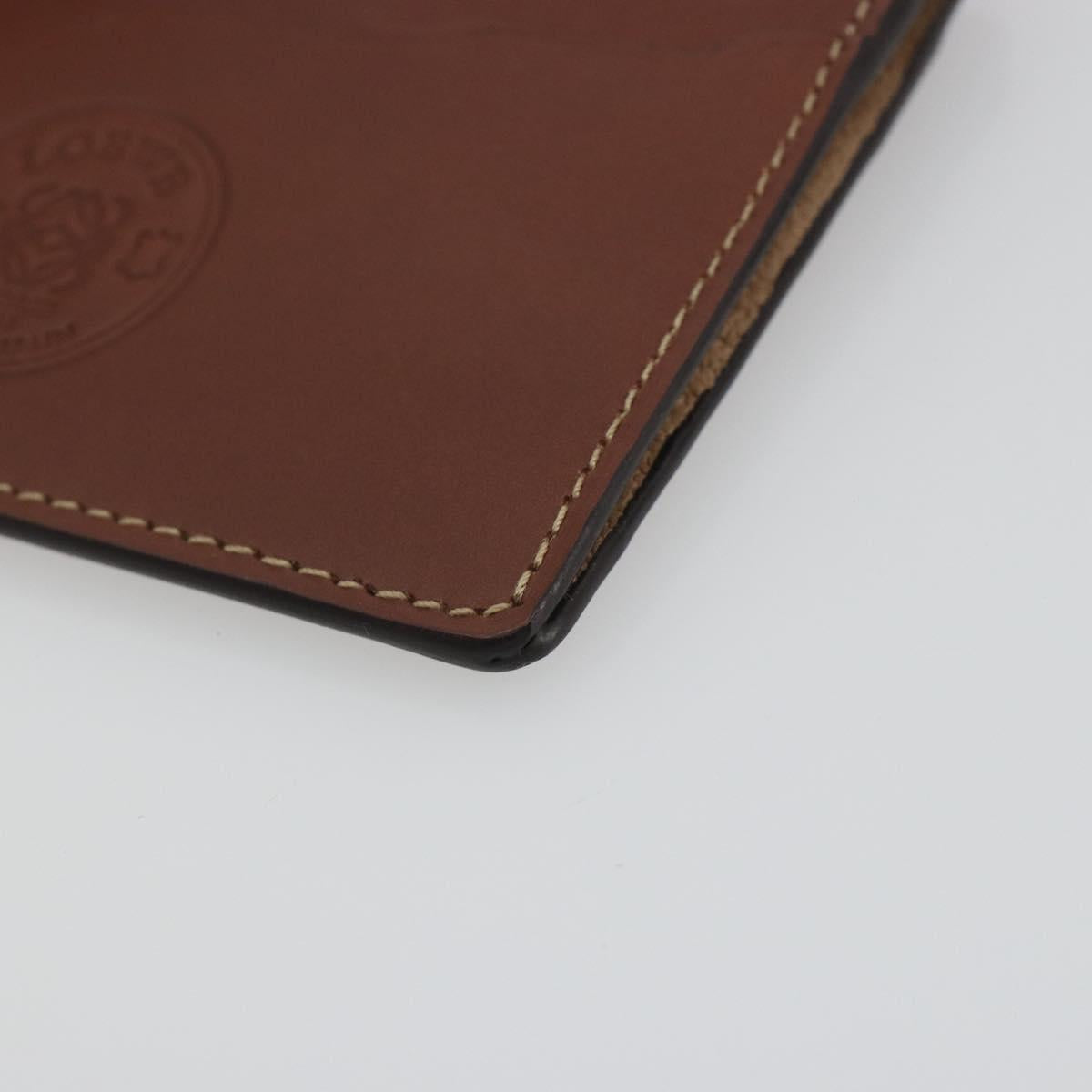 LOEWE Card Case Leather Brown Auth 193161V