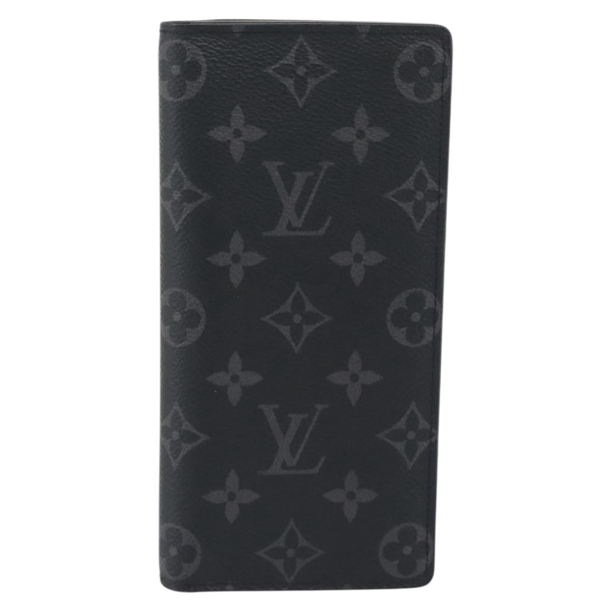 LOUIS VUITTON Monogram Eclipse Portefeuille Braza Wallet M61697 LV Auth 193162V