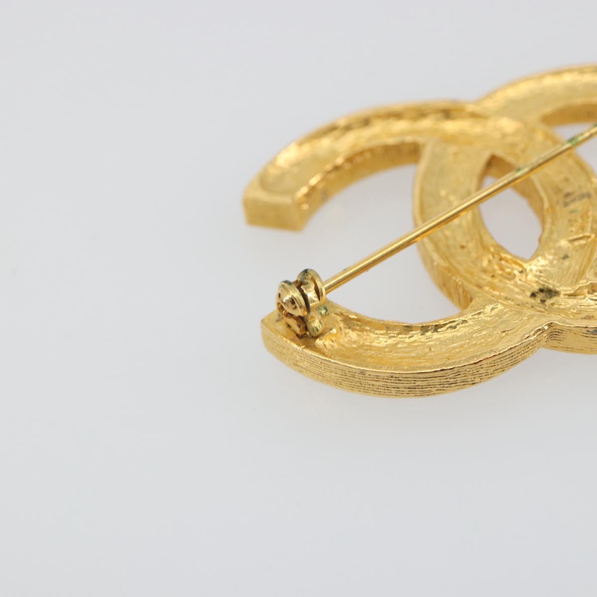 CHANEL COCO Mark Brooch metal Gold Tone CC Auth 193163V