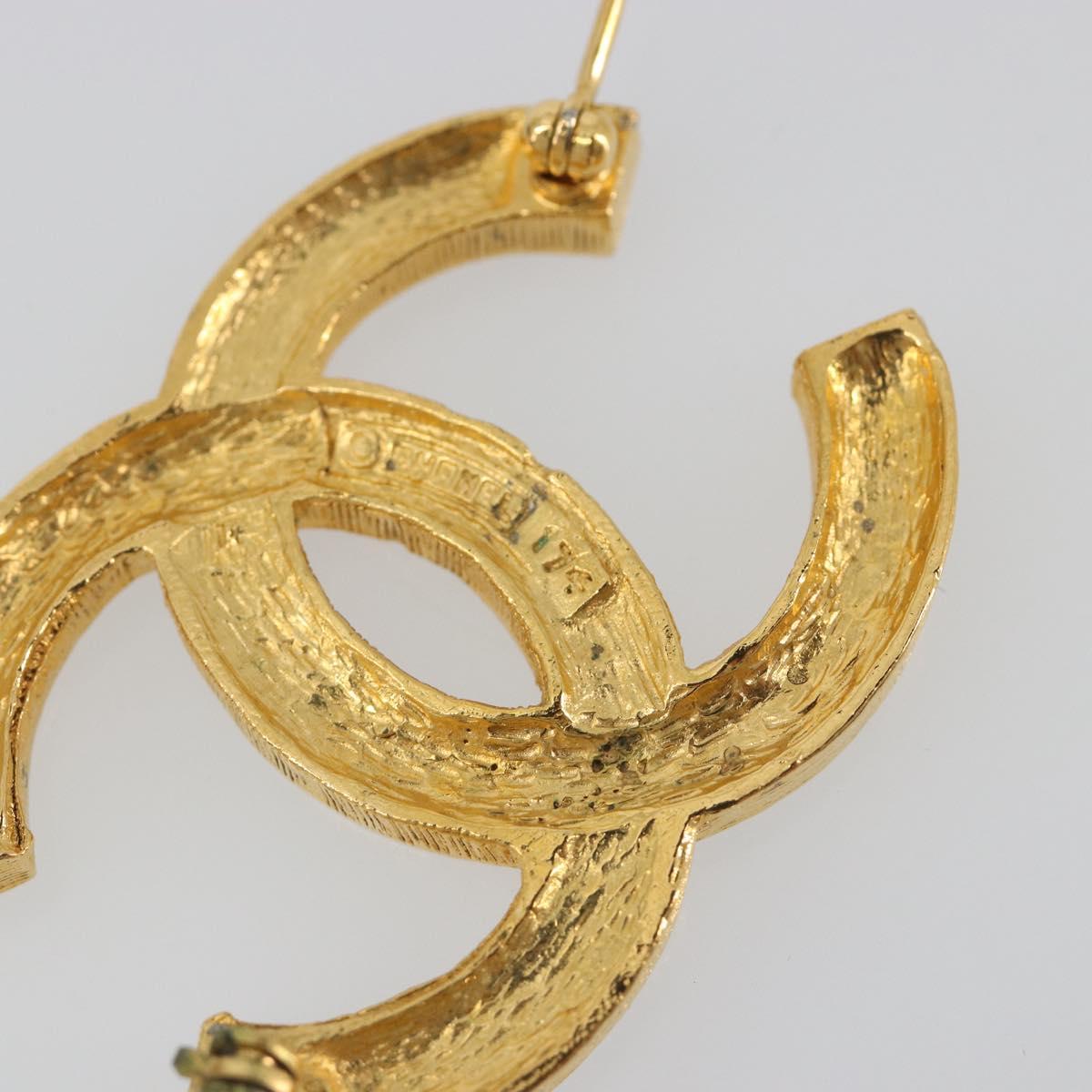 CHANEL COCO Mark Brooch metal Gold Tone CC Auth 193163V