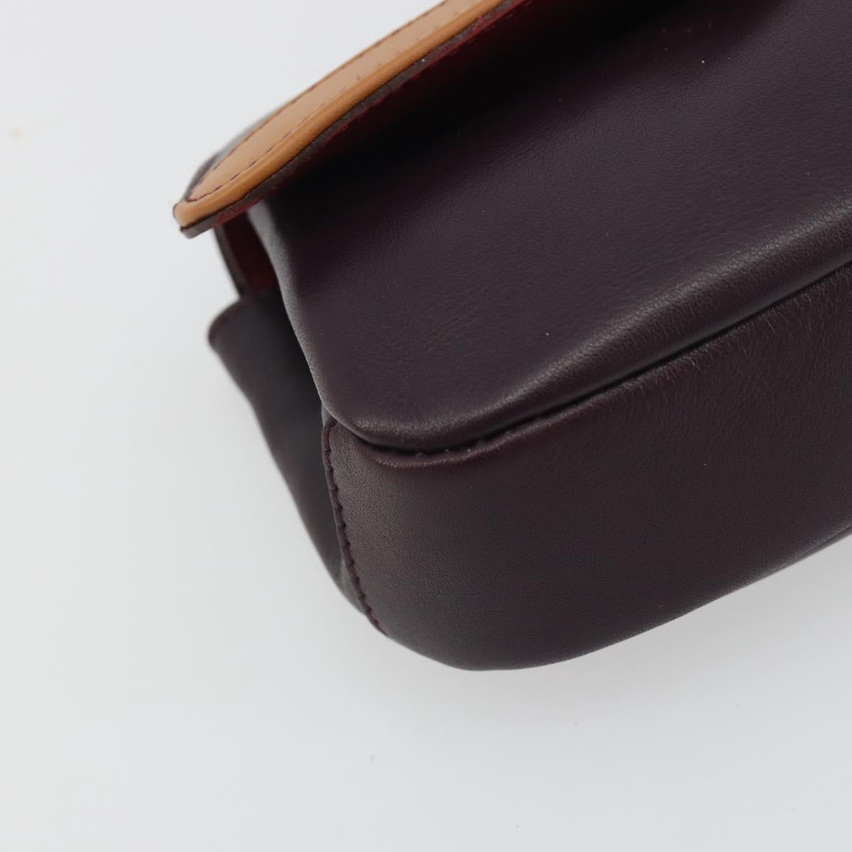 Salvatore Ferragamo Clutch Bag Leather Purple Silver Auth 193169A