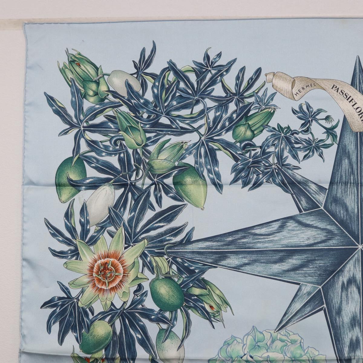 HERMES Carre 90 Scarf Silk Light Blue Auth 193177