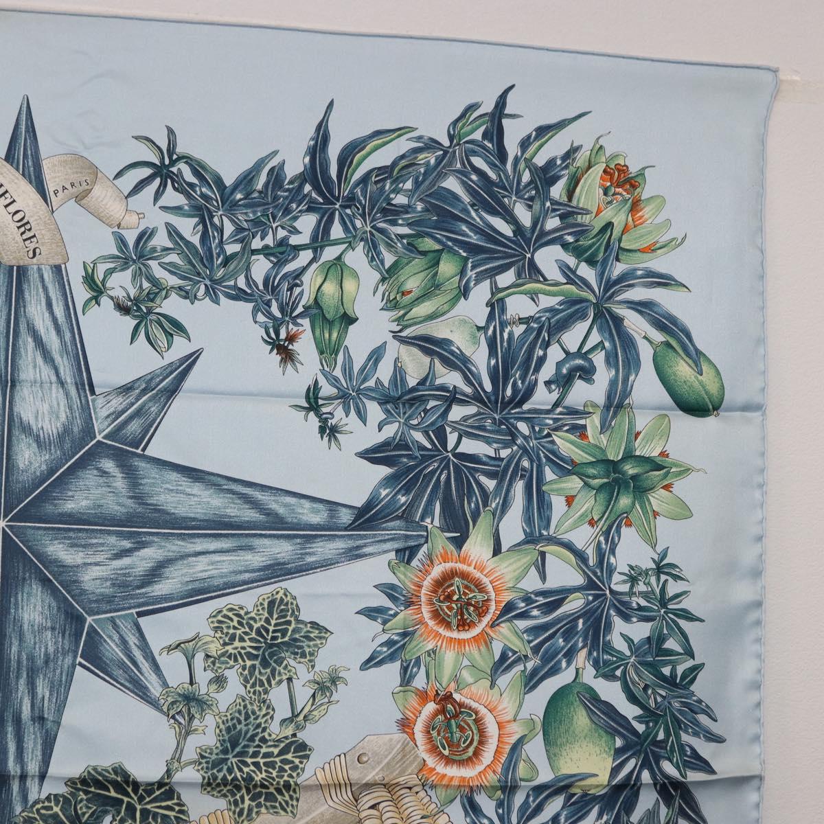 HERMES Carre 90 Scarf Silk Light Blue Auth 193177