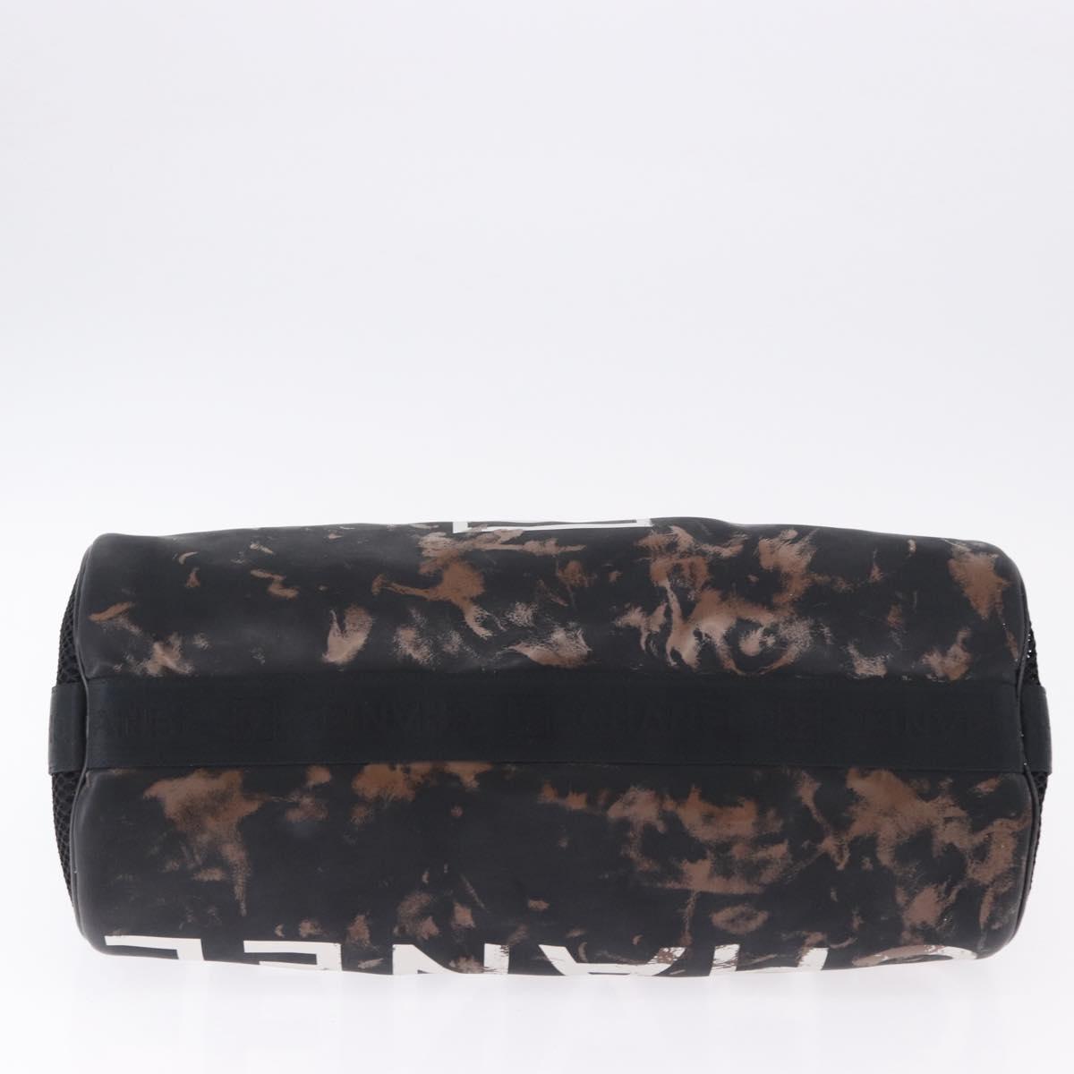 CHANEL Shoulder Bag PVC Canvas Black CC Auth 193242