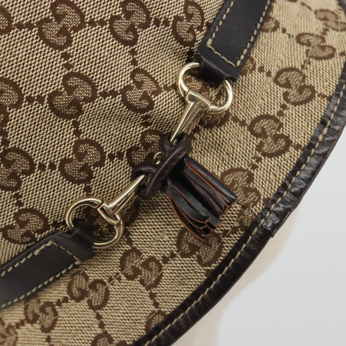 GUCCI GG Canvas Bucket Hat Horsebit L Beige Gold Auth 193307A