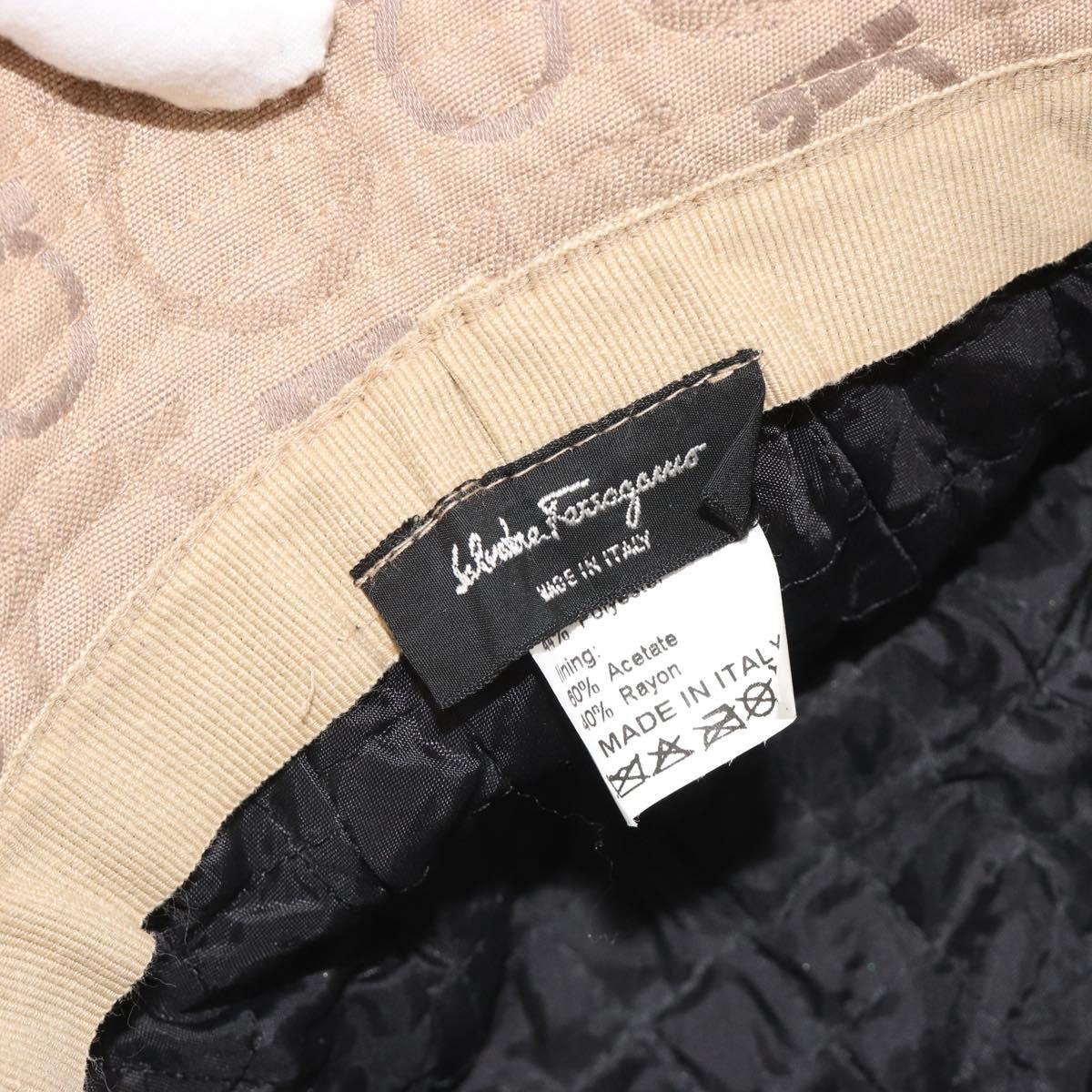 Salvatore Ferragamo Gancini Bucket Hat Canvas Beige Auth 193308A