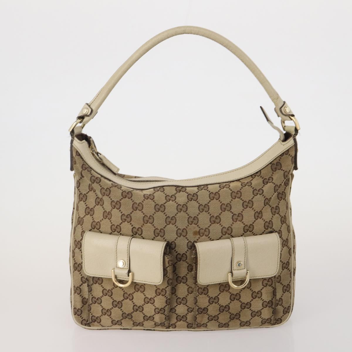 GUCCI GG Canvas Shoulder Bag 4 Set Navy Beige Auth 193327