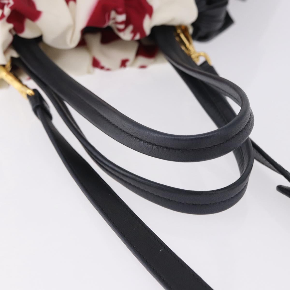 PRADA Shoulder Bag Nylon 2way White Gold Auth 193341V