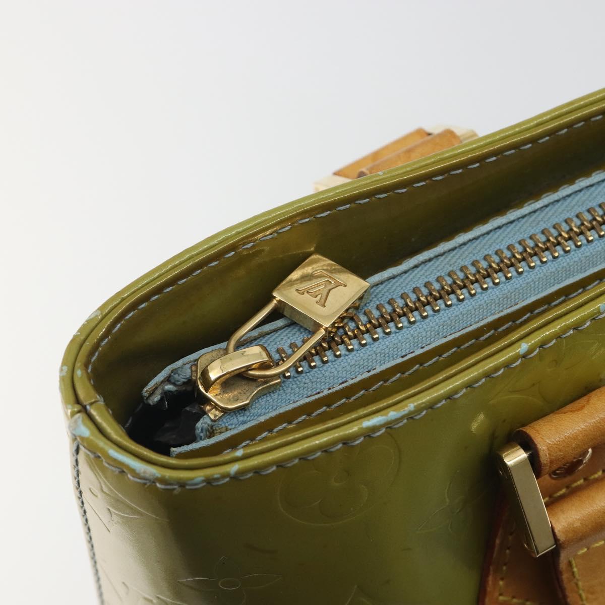 LOUIS VUITTON Monogram Vernis Houston Hand Bag Baby Blue M91005 LV Auth 193343