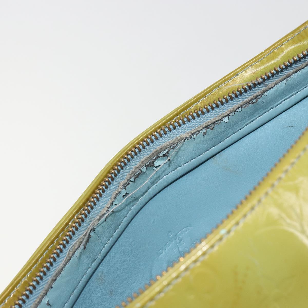 LOUIS VUITTON Monogram Vernis Houston Hand Bag Baby Blue M91005 LV Auth 193343