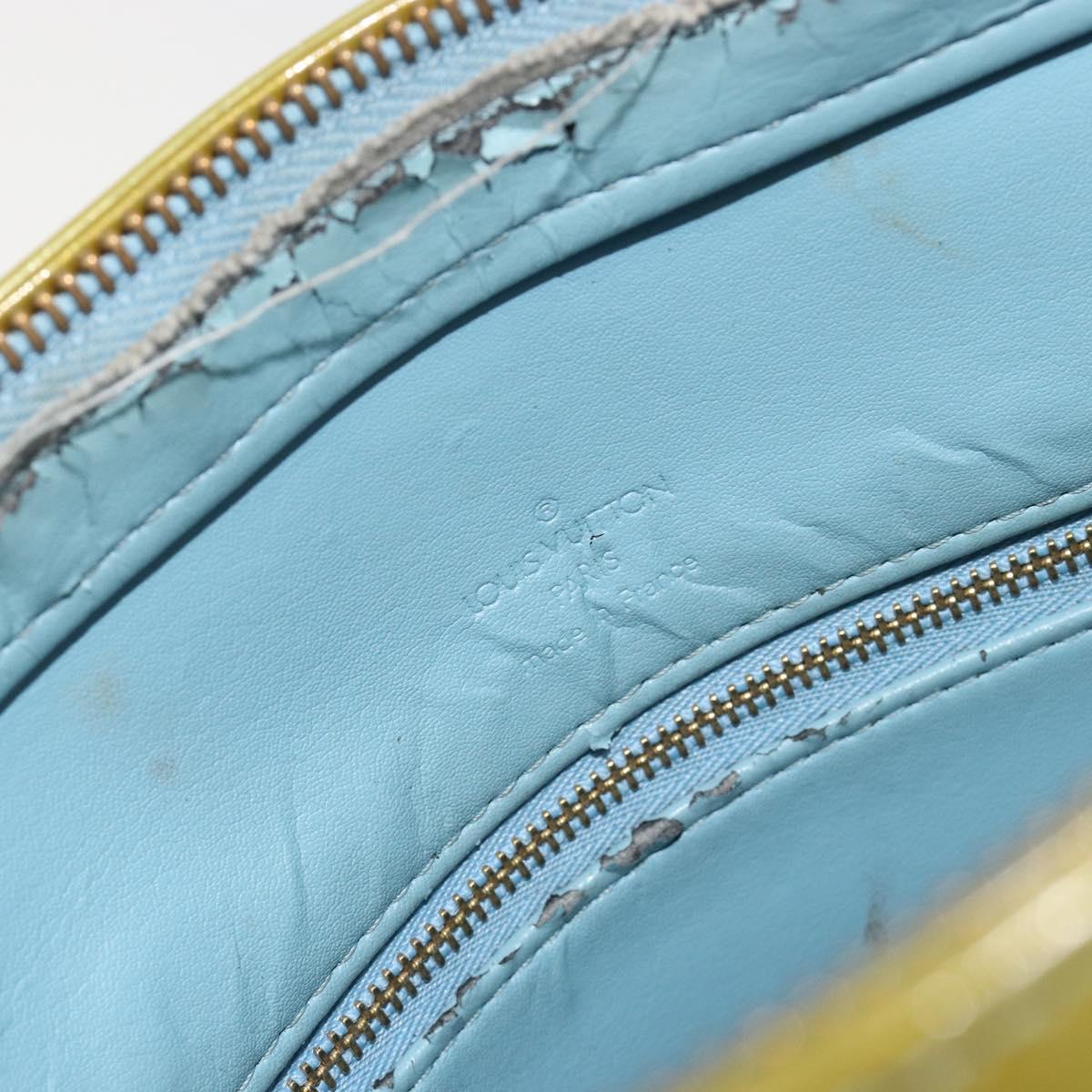 LOUIS VUITTON Monogram Vernis Houston Hand Bag Baby Blue M91005 LV Auth 193343