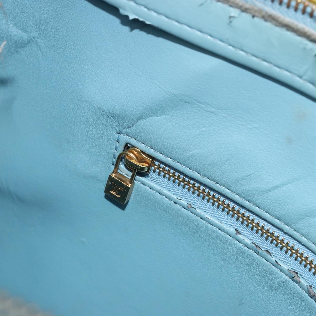 LOUIS VUITTON Monogram Vernis Houston Hand Bag Baby Blue M91005 LV Auth 193343