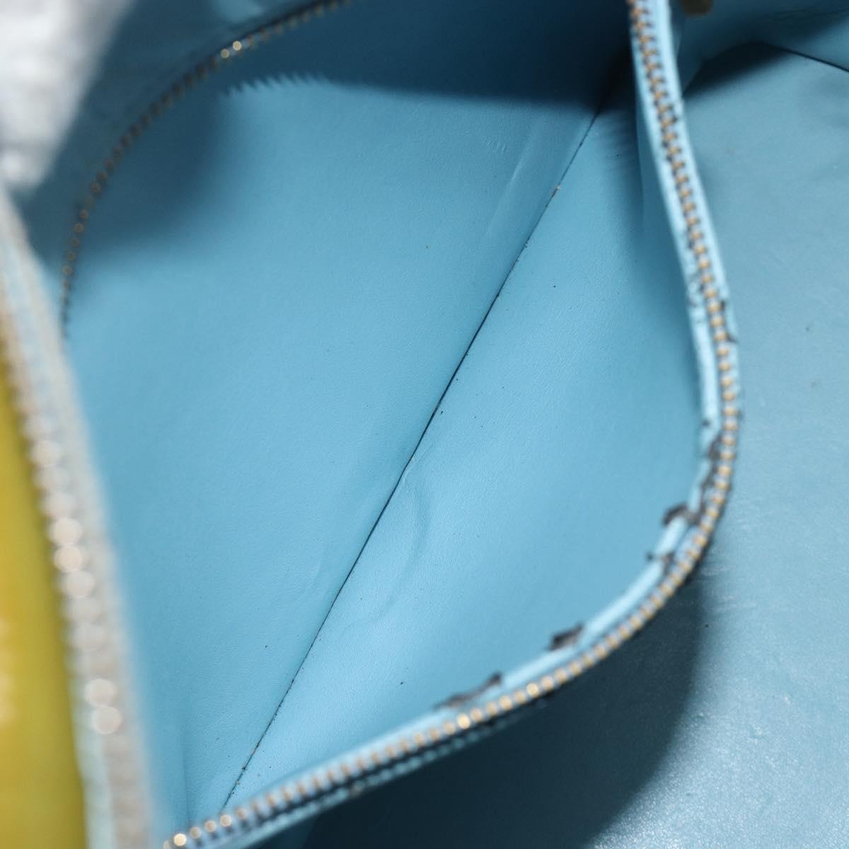 LOUIS VUITTON Monogram Vernis Houston Hand Bag Baby Blue M91005 LV Auth 193343