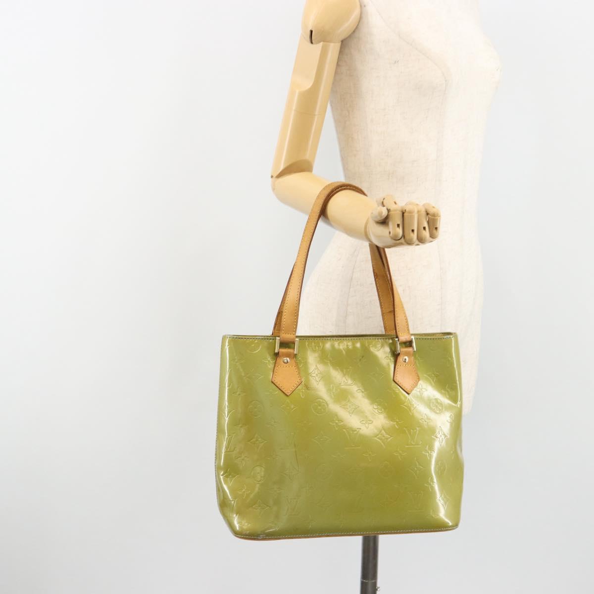 LOUIS VUITTON Monogram Vernis Houston Hand Bag Baby Blue M91005 LV Auth 193343