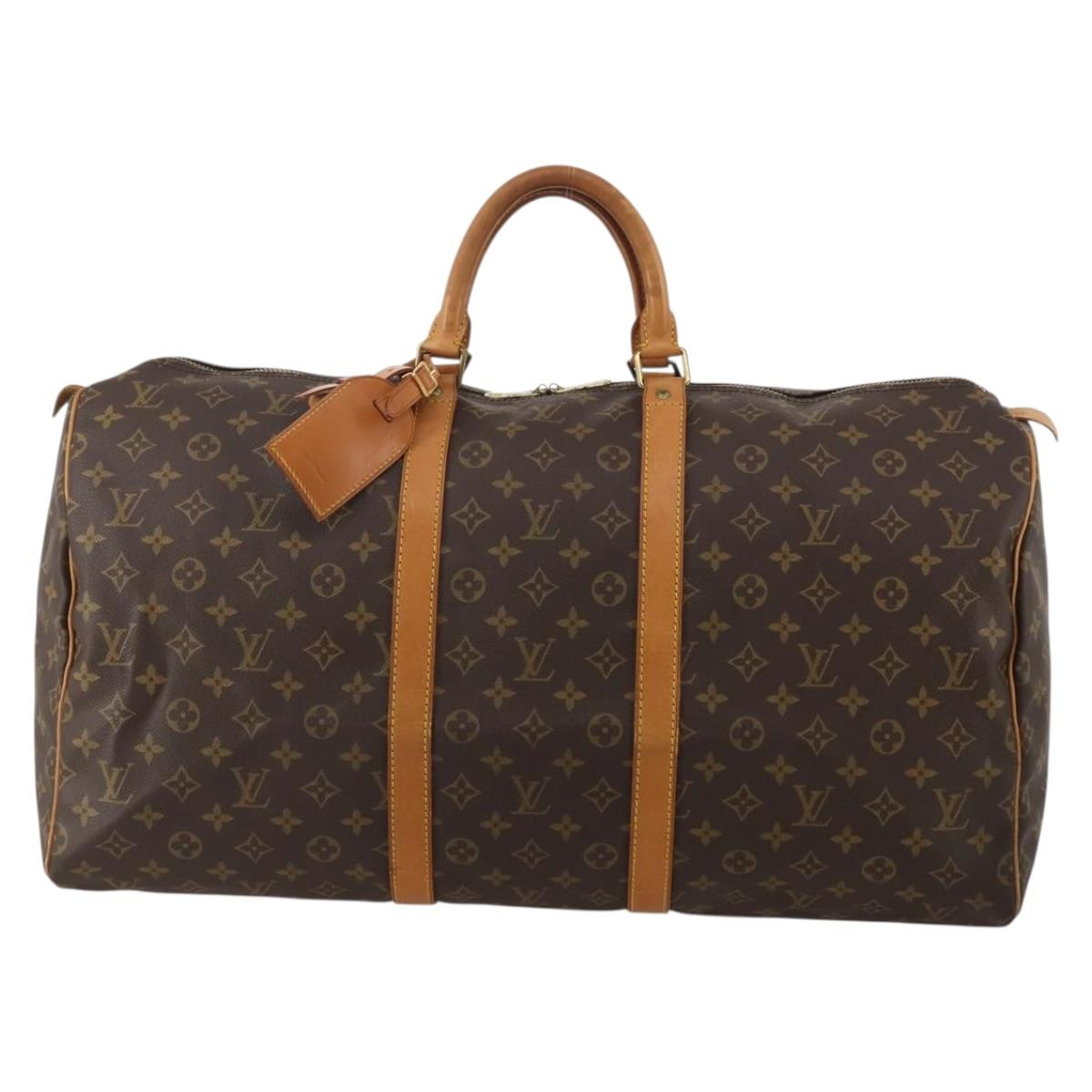 LOUIS VUITTON Monogram Keepall 55 Boston Bag M41424 LV Auth 193350A