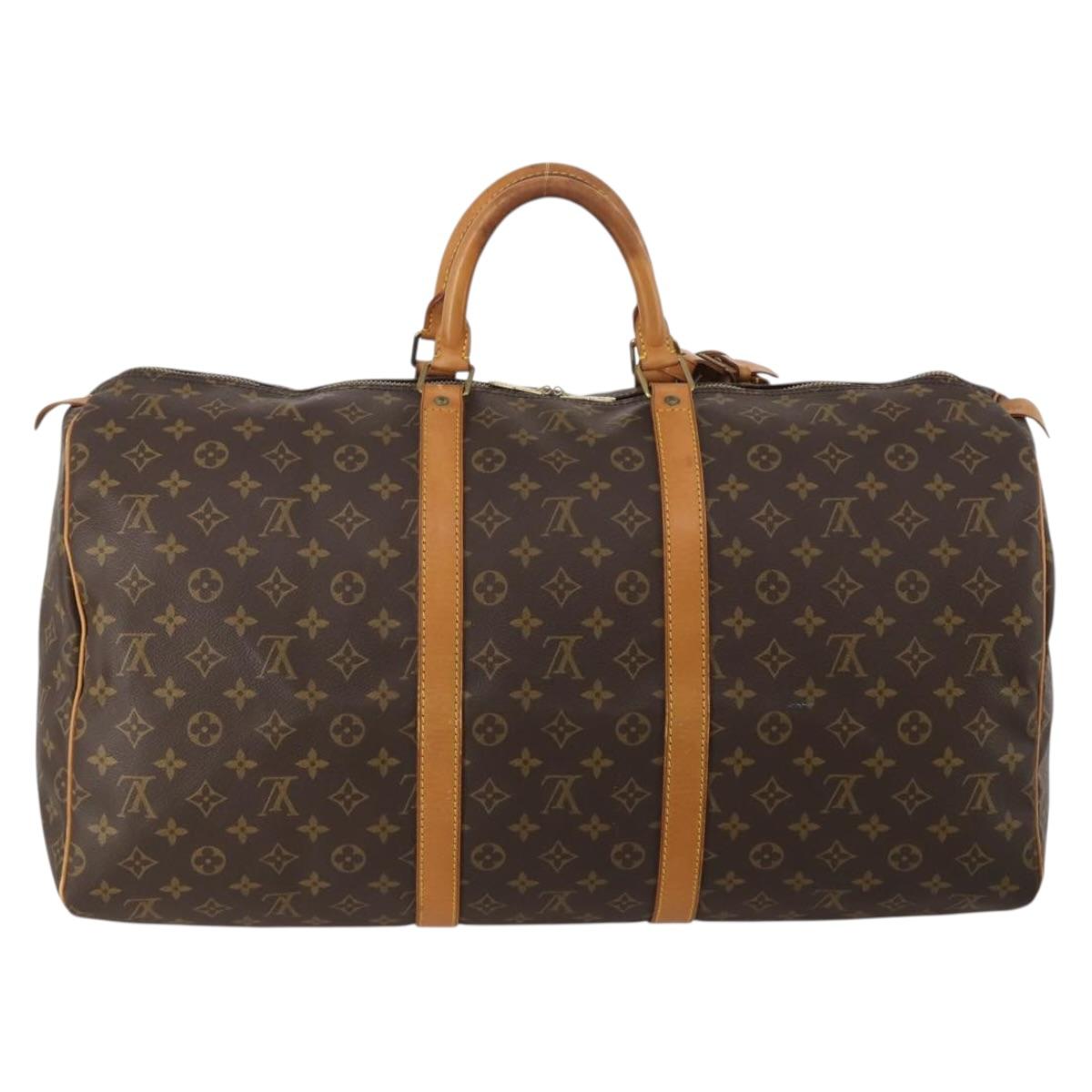 LOUIS VUITTON Monogram Keepall 55 Boston Bag M41424 LV Auth 193350A