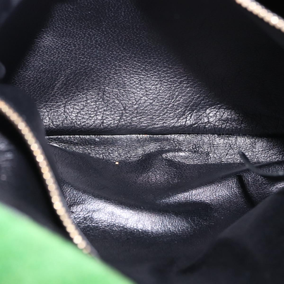 CELINE Chain Shoulder Bag Suede Green Gold Auth 193356A