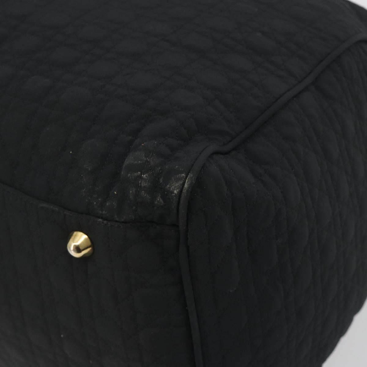 Christian Dior Canage Boston Bag Nylon Black Gold Auth 193370A