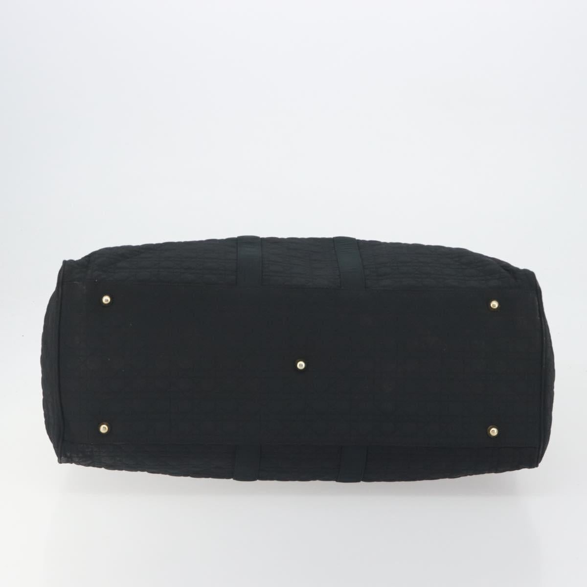 Christian Dior Canage Boston Bag Nylon Black Gold Auth 193370A