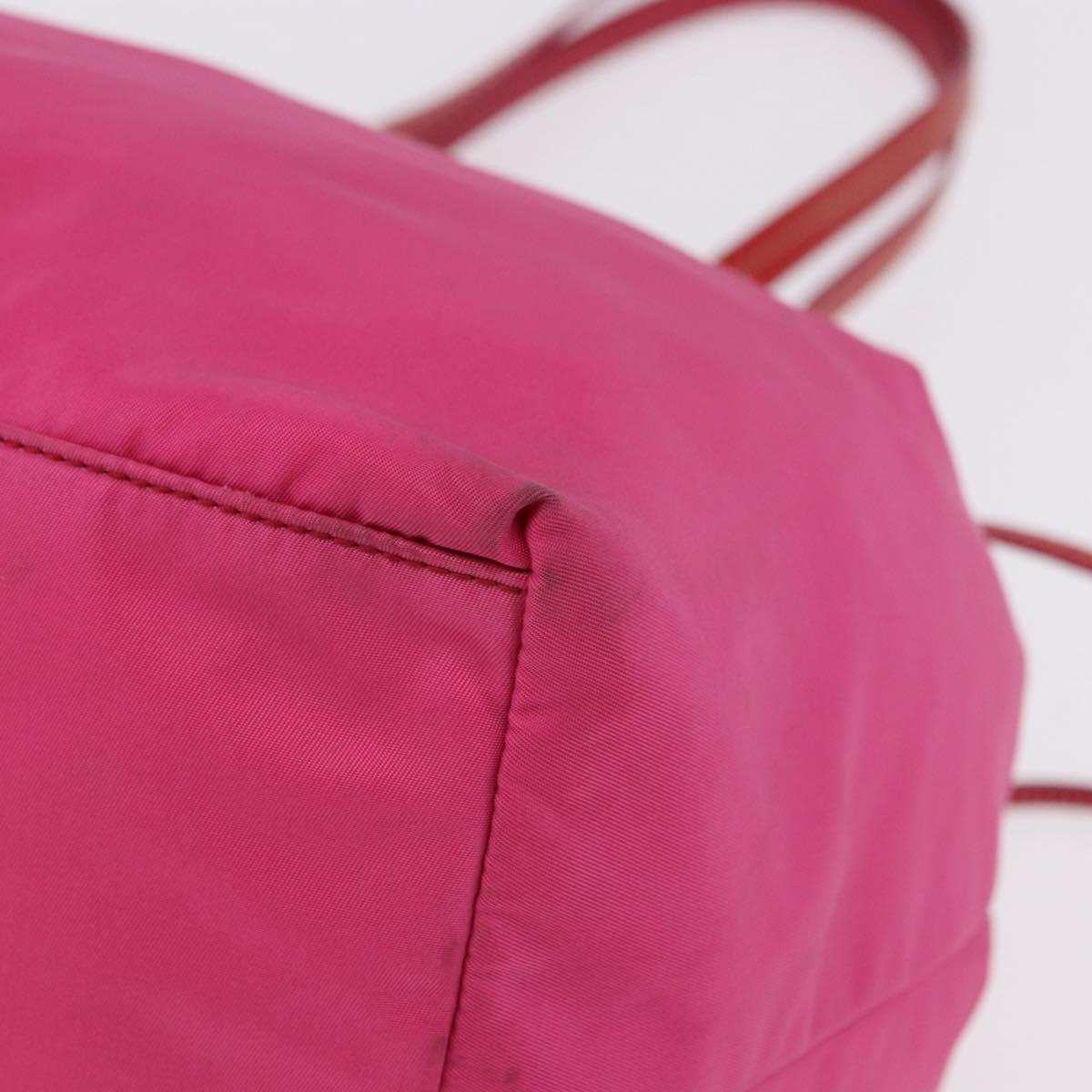 PRADA Tote Bag Nylon Gold Pink Auth 193372A