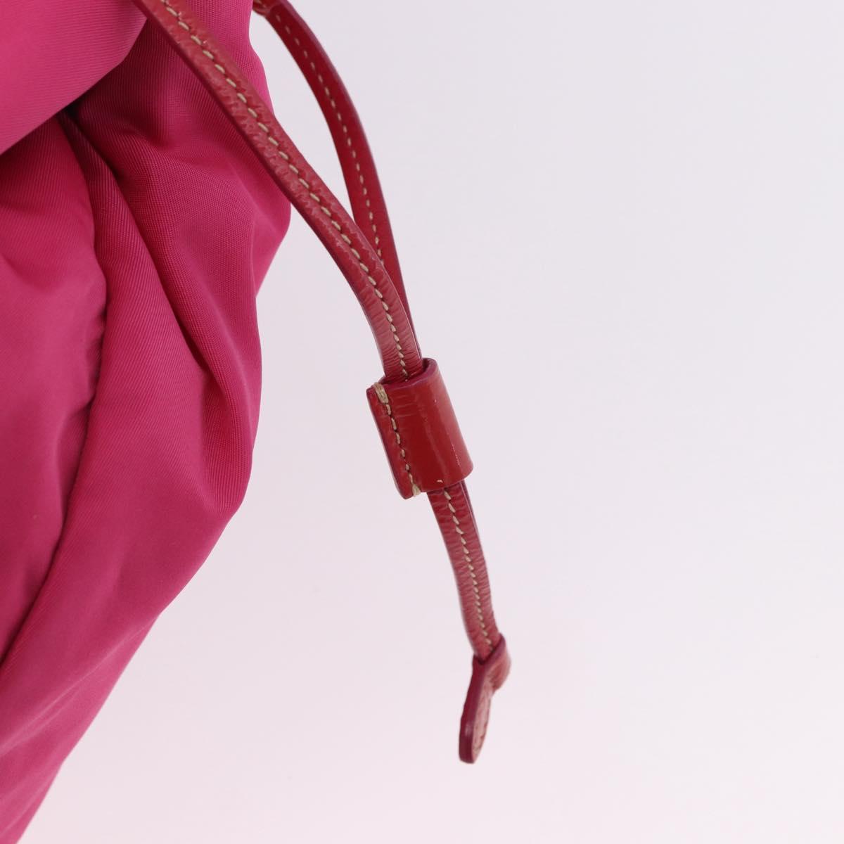 PRADA Tote Bag Nylon Gold Pink Auth 193372A