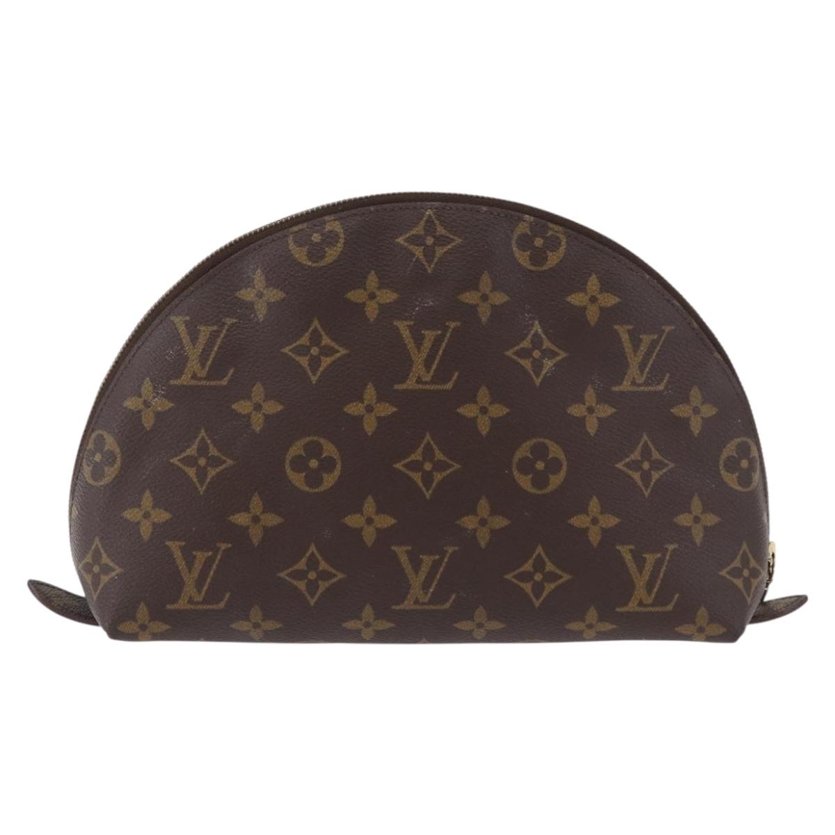 LOUIS VUITTON Monogram Trousse Demi Ronde Cosmetic Pouch M47520 LV Auth 193374