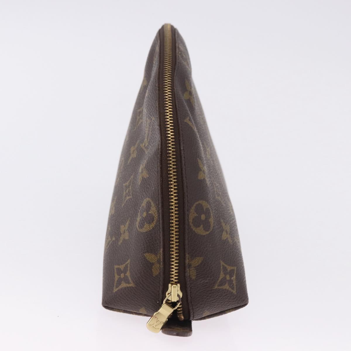 LOUIS VUITTON Monogram Trousse Demi Ronde Cosmetic Pouch M47520 LV Auth 193374